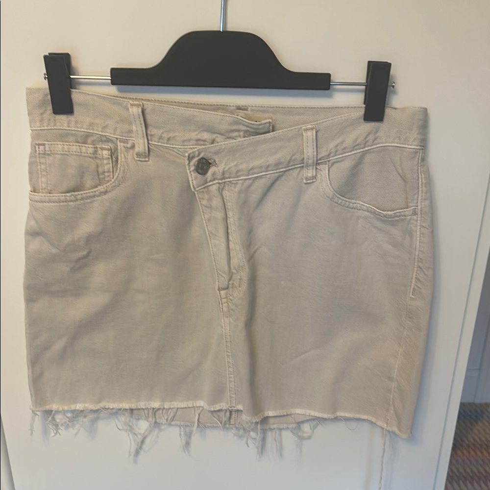 Madewell Gray Denim Crossover Skirt